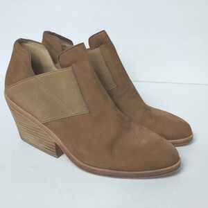 Eileen Fisher Even Tumbled Nubuck Booties Tan Size 7